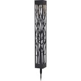 Star Trading Solar Bollard Siranna Outdoor Pedestal/Post Lighting LED 0.03 W Black Metal IP44 Garden Twilight Sensor