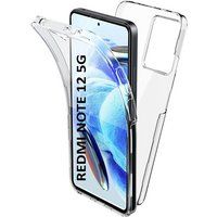Phonillico® Case voor Xiaomi Redmi Note 12 5G - 360 Volledig transparante hoes 2 voor- en achterkant in elkaar grijpende onderdelen