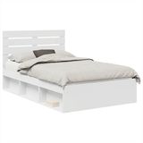 vidaXL Bedframe met hoofdeinde Wit 120 x 200 cm Massief grenenhout