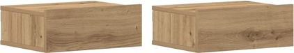 vidaXL Nachtkastjes - Set van 2 - Zwevend - 40x32x15 cm - Hout - Artisanaal Eiken