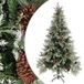 vidaXL Sapin de Noël avec pommes de pin 195 cm PVC et PE vert et blanc