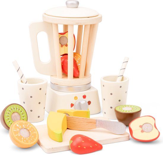 New Classic Toys Wooden Smoothie Maker Set - Includes 5 Fruits