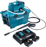 Makita Snoerloze hogedrukreiniger DHW 080 PT2K 36 V (2x 18 V) 80 bar 380 l/u Borstelloos + 2x 5.0 Ah accu + dubbele lader