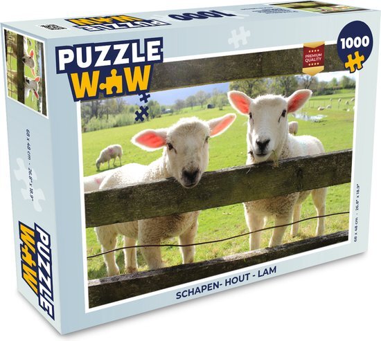 MuchoWow Puzzel Schapen- Hout - Lam - Legpuzzel - Puzzel 1000 stukjes volwassenen