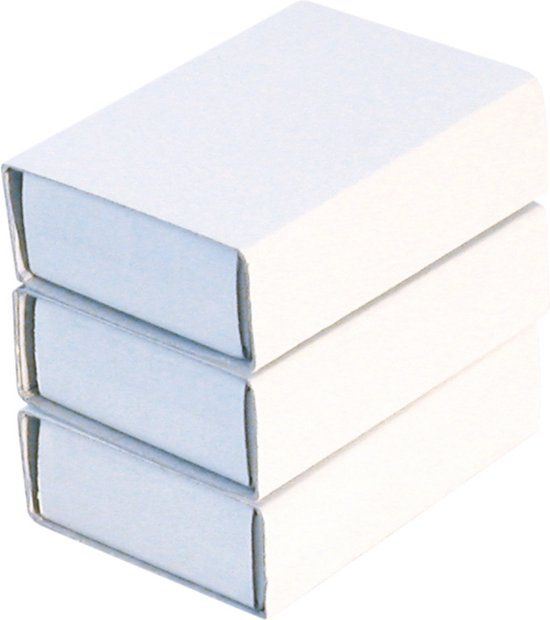 Folia Luciferdoosjes Folia wit blanco, 11x6x2cm - 12 stuks