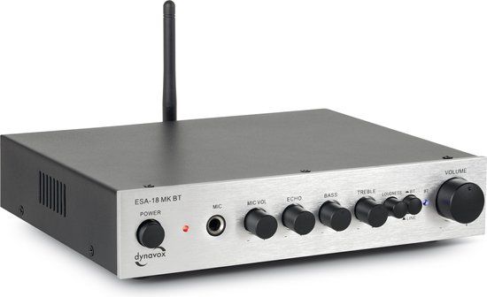 Dynavox ESA-18 MK Bluetooth Versterker - Zilver