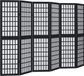 vidaXL Kamerscherm met 6 panelen massief paulowniahout zwart