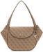 GUESS Coleen Logo Flap Shoulder Bag Latte Logo Lichtbruin