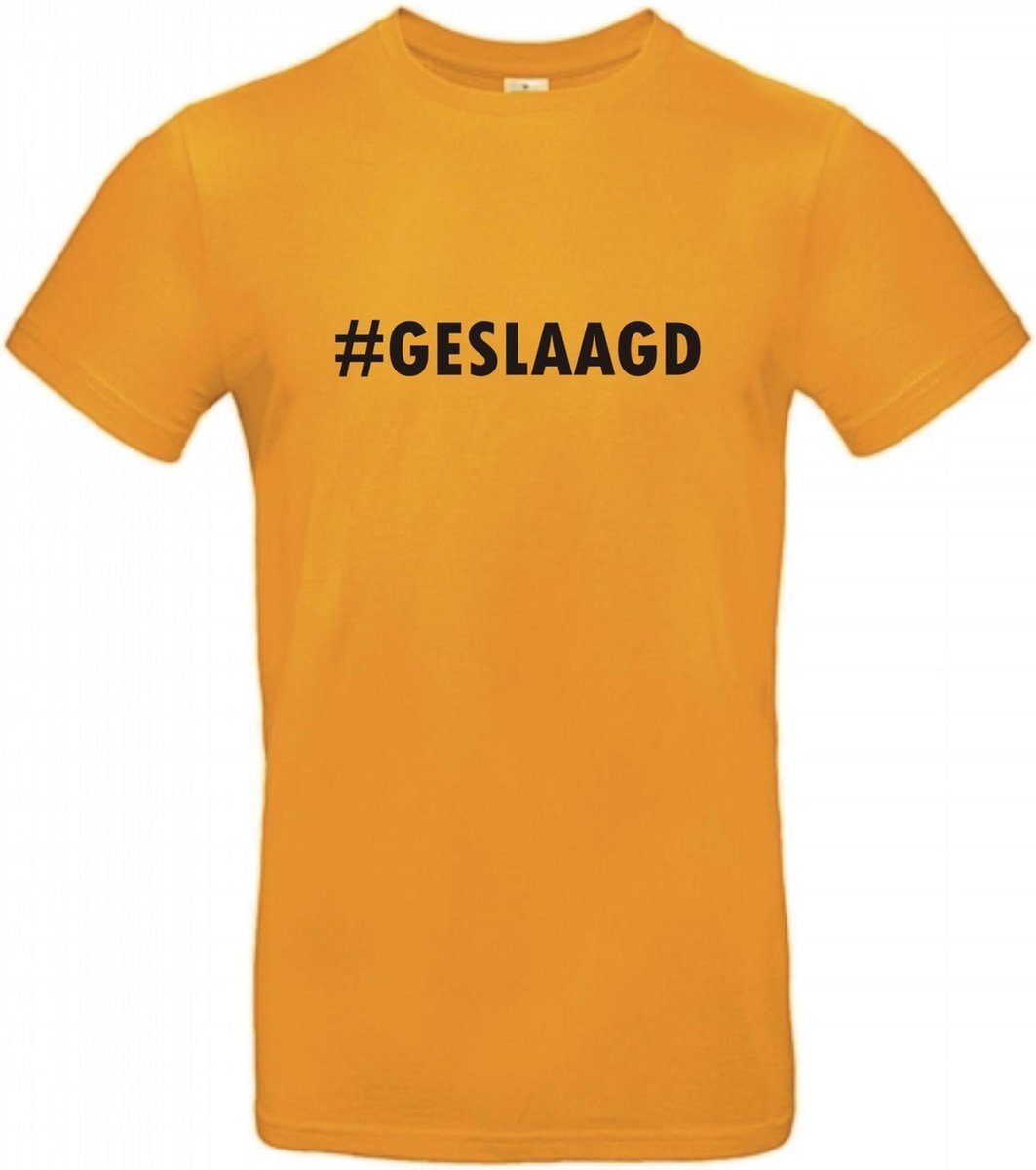 B&C Geslaagd cadeau - T-shirt #GESLAAGD - XXL - Oranje