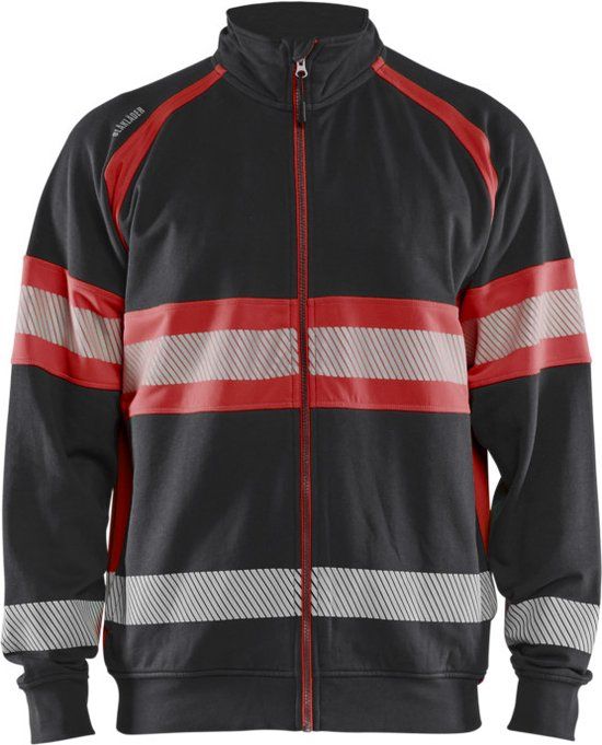 Blåkläder High vis sweater 3551-1158 - Zwart/High Vis Rood - L