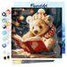 Figured'Art Mini Schilderen op Nummer Volwassenen 20x20cm met Schattige lezende beer - Klein Formaat Creatieve Hobby Kit DIY Art Nummer Compleet