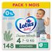 Lotus Baby Natuurlijke zachtheid, luiers, maat 4 (7-12 kg), pak 1 maand, 148 stuks, wit