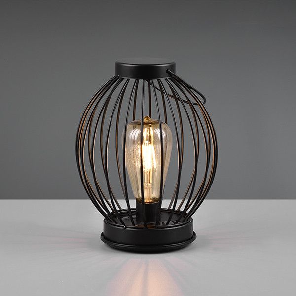 Trio Wand- en Tafellamp Solar Merida Rond Zwart