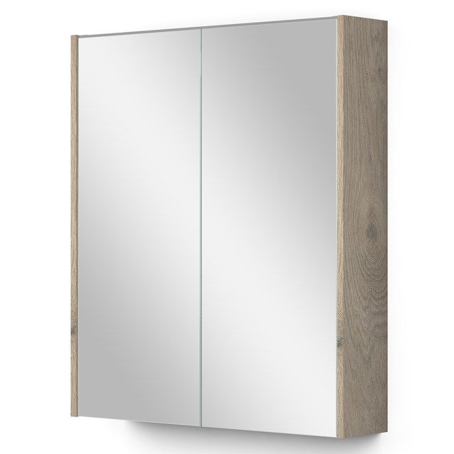 Maxaro Modulo Spiegelkast 60x70cm Lichtgrijs Eiken