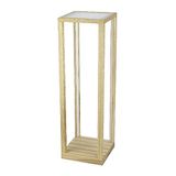 Homemania HOMBR_0244 kubus-tafellamp, bureaulamp, bureau, nachtkastje, hout, glas, acryl, wit, 81,5 x 25 x 25 cm