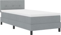 vidaXL Boxspring bed met hoofdeinde Lichtgrijs 90 x 200 cm Stof