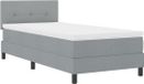 vidaXL Boxspring bed met hoofdeinde Lichtgrijs 90 x 200 cm Stof