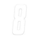 Cross 4R Quattroerre.it Nummer Cross 8, wit, H 10 cm, 3 stuks