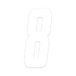 Cross 4R Quattroerre.it Nummer Cross 8, wit, H 10 cm, 3 stuks