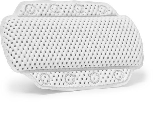 Relaxdays Badkussen Wit - Nekkussen - Autokussen - Reiskussen - Badkuip Kussen