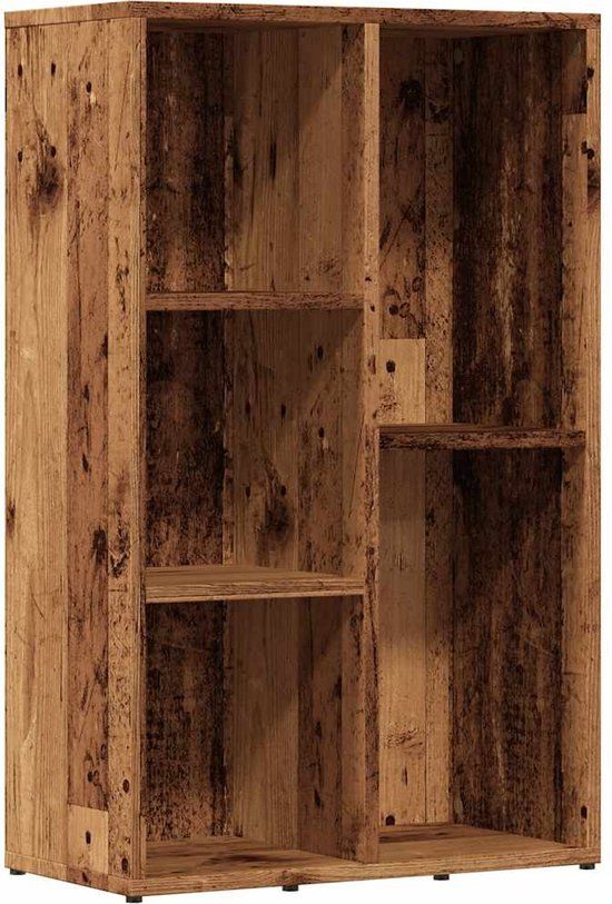 vidaXL Boekenkast 50x25x80 cm bewerkt hout oud houtkleurig