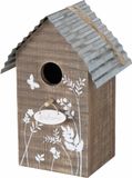 Vogelhuisje Welcome bruin hout 22 cm - Vogelhuisjes tuindecoraties