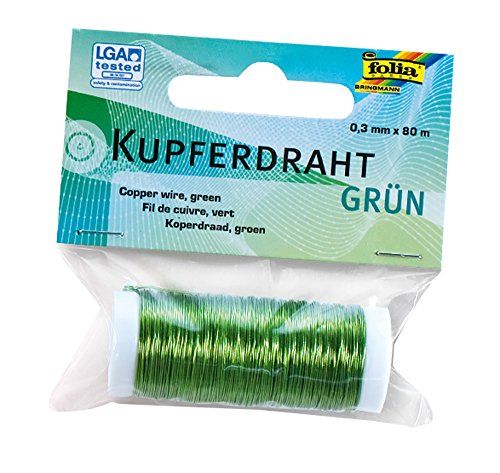 Folia 79251 - Koperdraad - Groen - 0,3 mm x 80 m - Knutselen, Bloemstukken