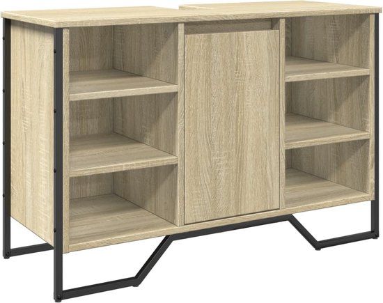 vidaXL Wastafelkast 91x35x60 cm bewerkt hout sonoma eikenkleurig