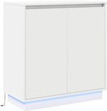 vidaXL LED Dressoir Wit 71 x 34,5 x 75 cm Bewerkt Hout