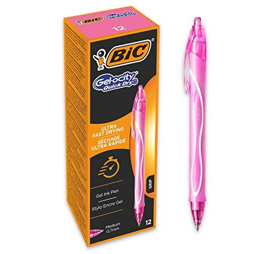 BIC Gel-ocity sneldrogend Gel pennen Roze 12 Stuks