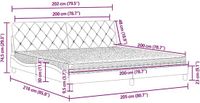 vidaXL Bed met matras, fluweel, donkergroen, 200x200 cm
