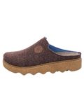 Rohde 6122 72 Pantoffels Open Sloffen Bruin/Blauw Vilt Dames - Bruin - 36