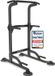DH FitLife Power Tower Dip Station - Station de traction autoportant - 10 positions de hauteur - Chargeable jusqu'à 150 kg - Barres de dips et banc à lombaires - Noir