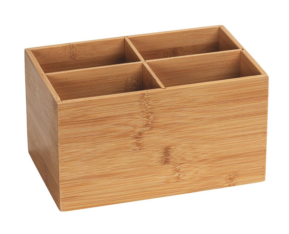Wenko Bamboo Opslagdoos - 22 x 14 x 12 cm - Rechthoekig