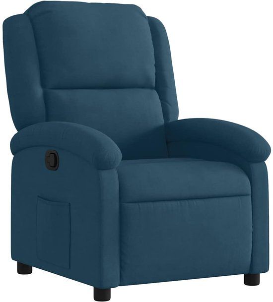 vidaXL Fauteuil verstelbaar fluweel blauw
