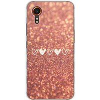 Samsung Galaxy XCover 7 Paillettes coeur bedrukt siliconen hoesje