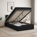 vidaXL Ottoman Bed with Mattress and Headboard Black 120 x 200 cm Fabric