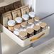 GarveeHome Uittrekbare lade-organizer voor keukenkasten, heavy duty rolrek, zelfklevende uittrekbare lade zonder boren, roestvrij staal, wit, 39 x 48 cm, verbeterde uittrekbare opbergdoos