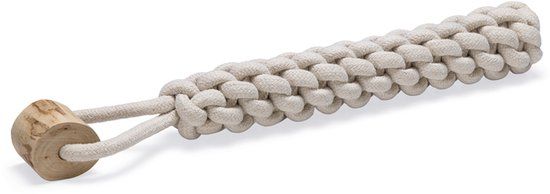Beeztees Osa Flostouw Hondenspeelgoed Kauwspeelgoed L Katoen/Koffiehout 42 cm Beige