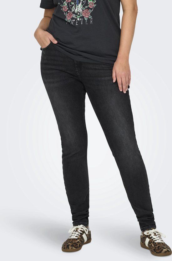 ONLY CARMAKOMA CARWILLY REG SKINNY DNM CRO224 - Women's Jeans - Black - Size EU54 X L32