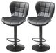 Ensemble de tabourets de bar, 2 pièces, similicuir, pivotant, réglable en hauteur, noir