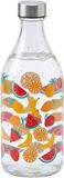 Vivalto Artesania Cerd Vivalto Waterfles / drinkfles Fruity - glas - transparant - met RVS dop - 1000 ml