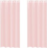 vidaXL Gordijnen voile met doorvoertules 2 st 140x245 cm lichtroze