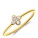 Lucardi Dames Zilverne goldplated ring bloem zirkonia - Ring - 925 Zilver - Goudkleurig - 18.50 / 58 mm