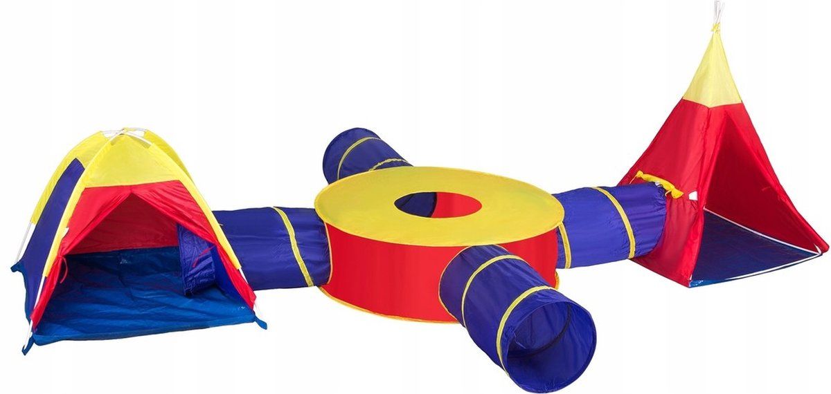 Viking Choice Kinder speeltent - 400x320x135 cm - 4 tunnels - blauw/rood