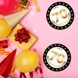 Bellatio Decorations Bierviltjes 70 - 75x stuks - zwart/goud - luxe - verjaardag/jubilea - feestartikelen