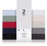 Blumtal Hoeslaken - Fitted Sheet - Jersey - Katoen - 90 x 200 x 30 cm - Wit - Set van 2
