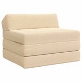 vidaXL Vouwbare Sofa Bed Crèmekleurig 200 x 70 x 10 cm Corduroy stof