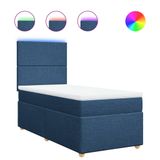 VidaXL Boxspringbed met matras, blauw, 120x200 cm, met stoffen bekleding