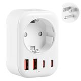 Amerikaanse stekkeradapter, USA adapter met 2 USB A + 2 USB-C-adapter USA voor Canada Thailand Mexico